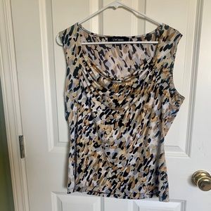 LE SUIT SEPARATES- sleeveless neutral-tone blouse, size large